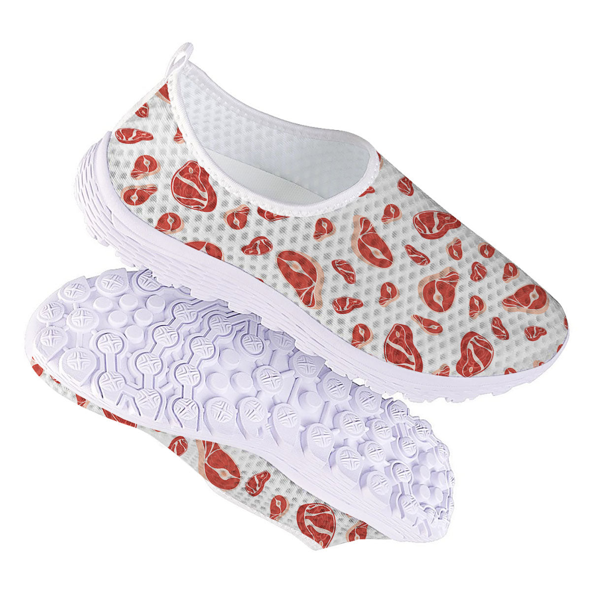 Meat Print Pattern Nurse Shoes-grizzshop