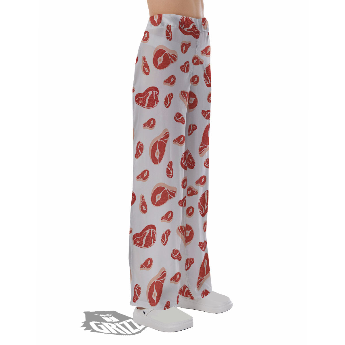 Meat Print Pattern Pajama Pants-grizzshop