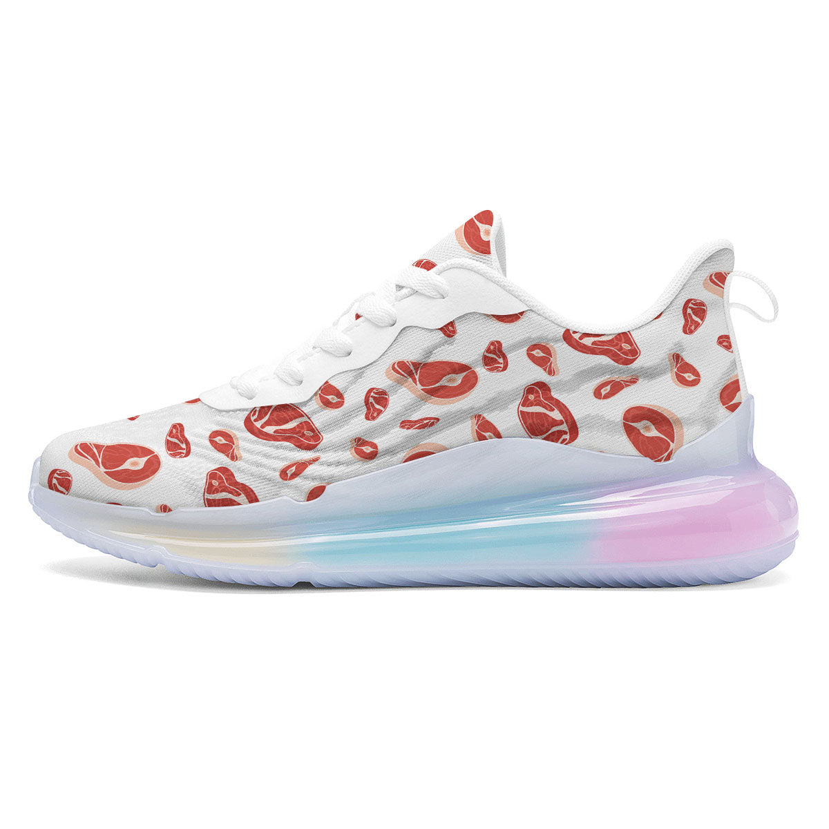 Meat Print Pattern Running Sneakers-grizzshop