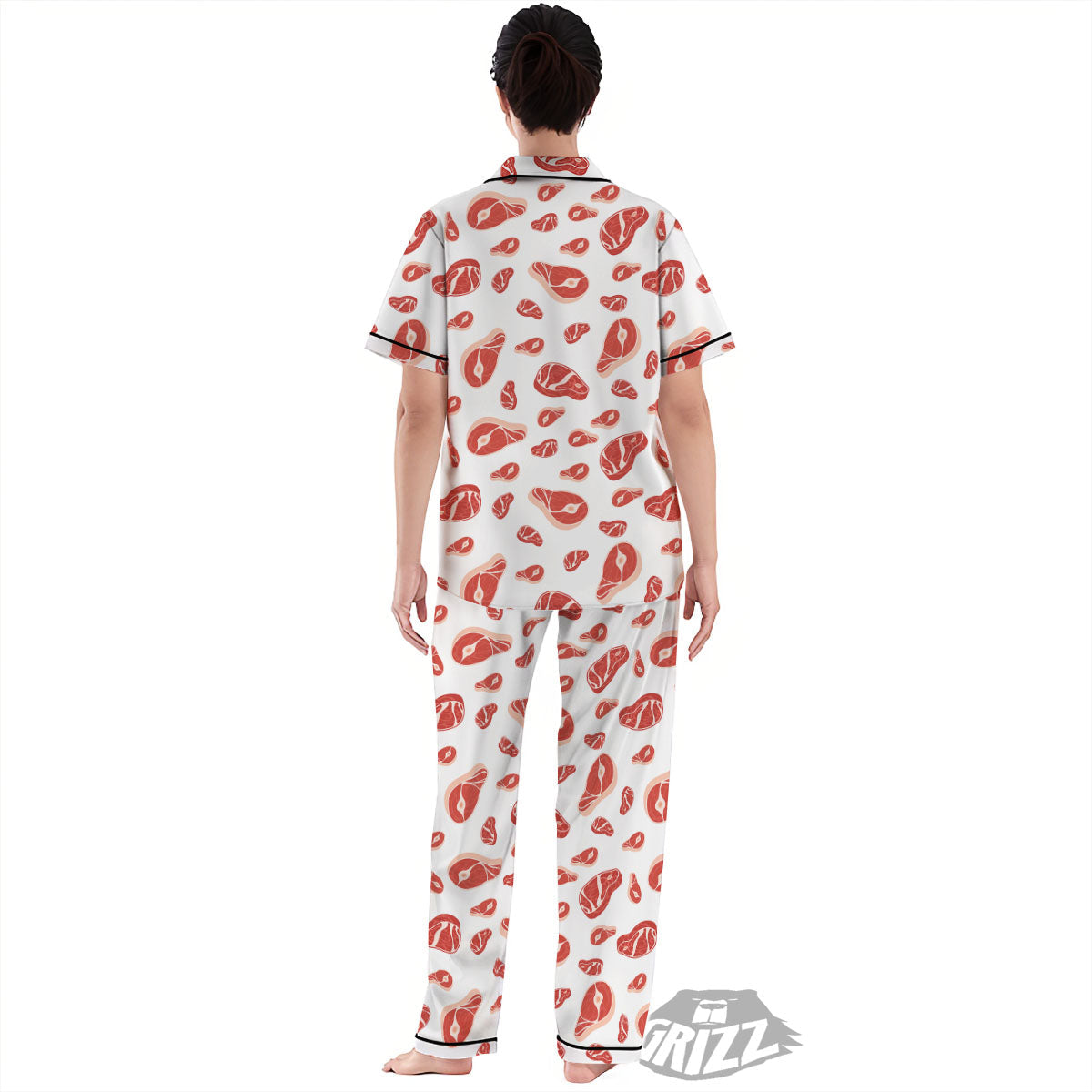 Meat Print Pattern Women's Pajamas Set-grizzshop