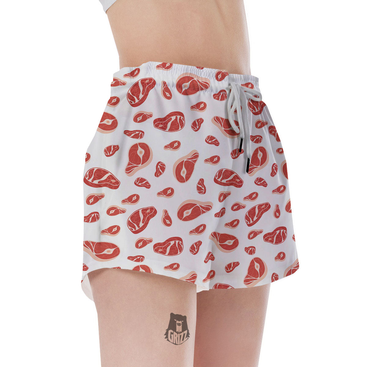 Meat Print Pattern Women's Shorts-grizzshop