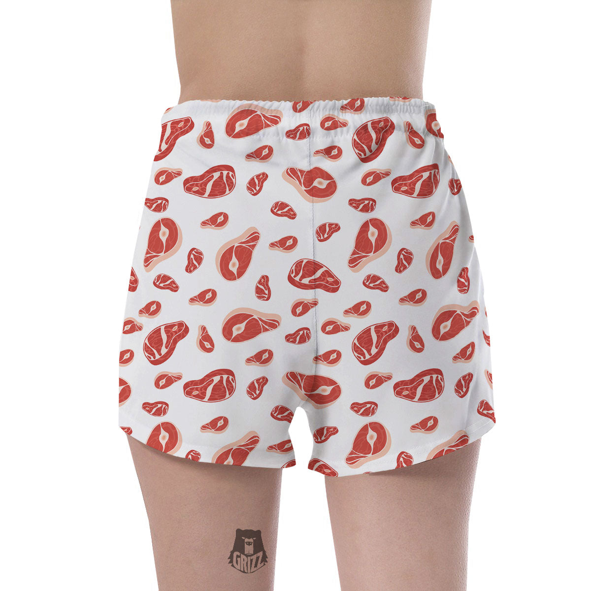 Meat Print Pattern Women's Shorts-grizzshop