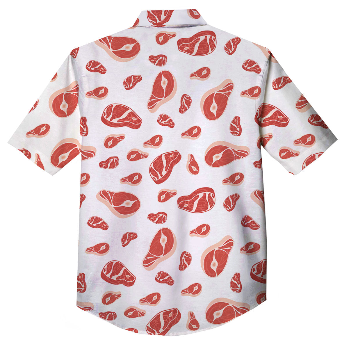 Meat Red Print Pattern Button Up Shirt-grizzshop