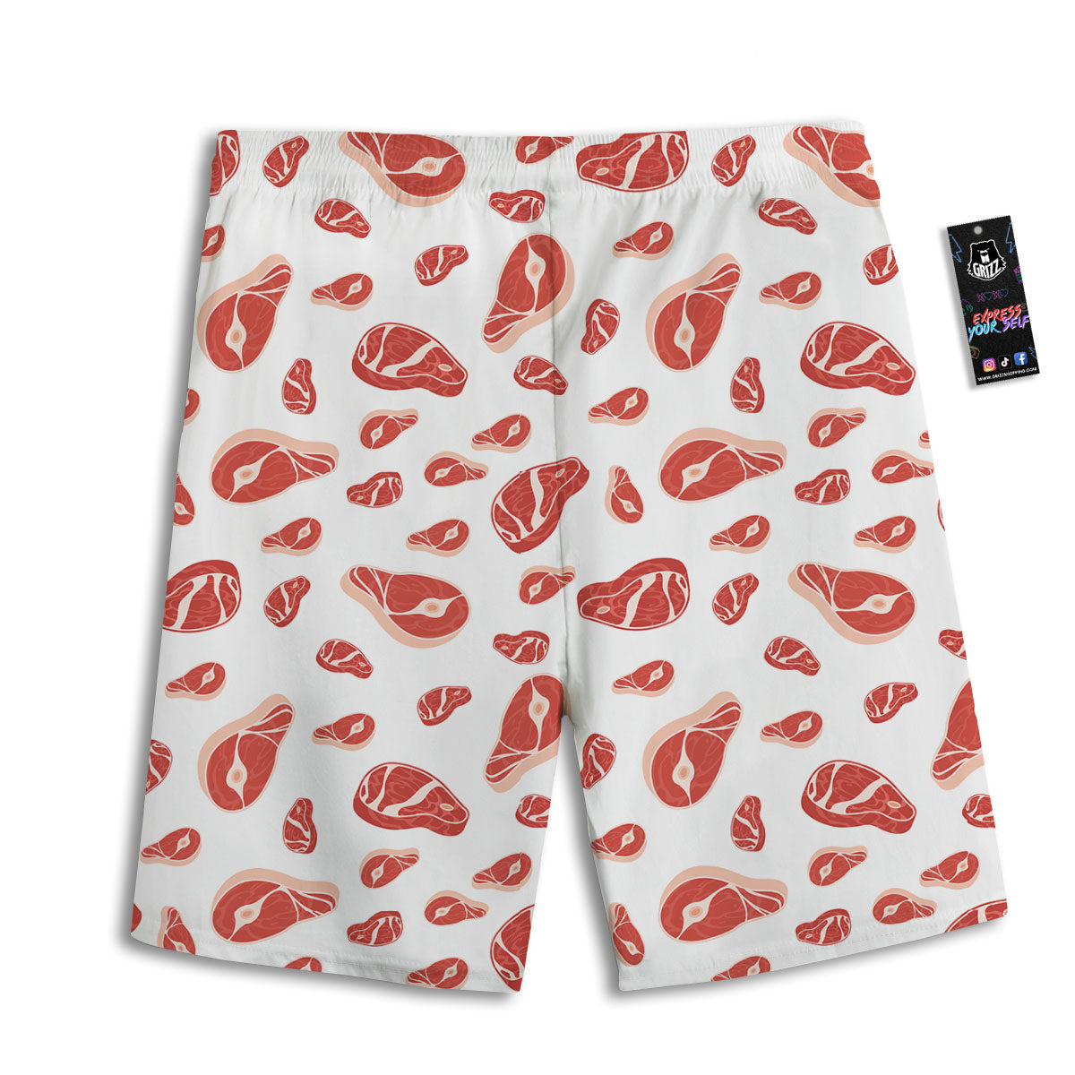 Meat Red Print Pattern Men's Athletic Shorts