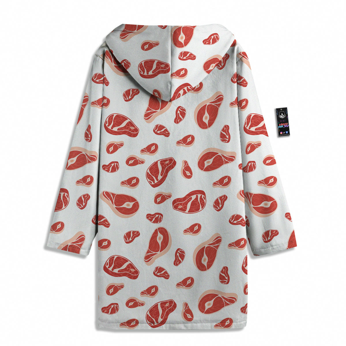 Meat Red Print Pattern Men's Windbreaker Jacket-grizzshop