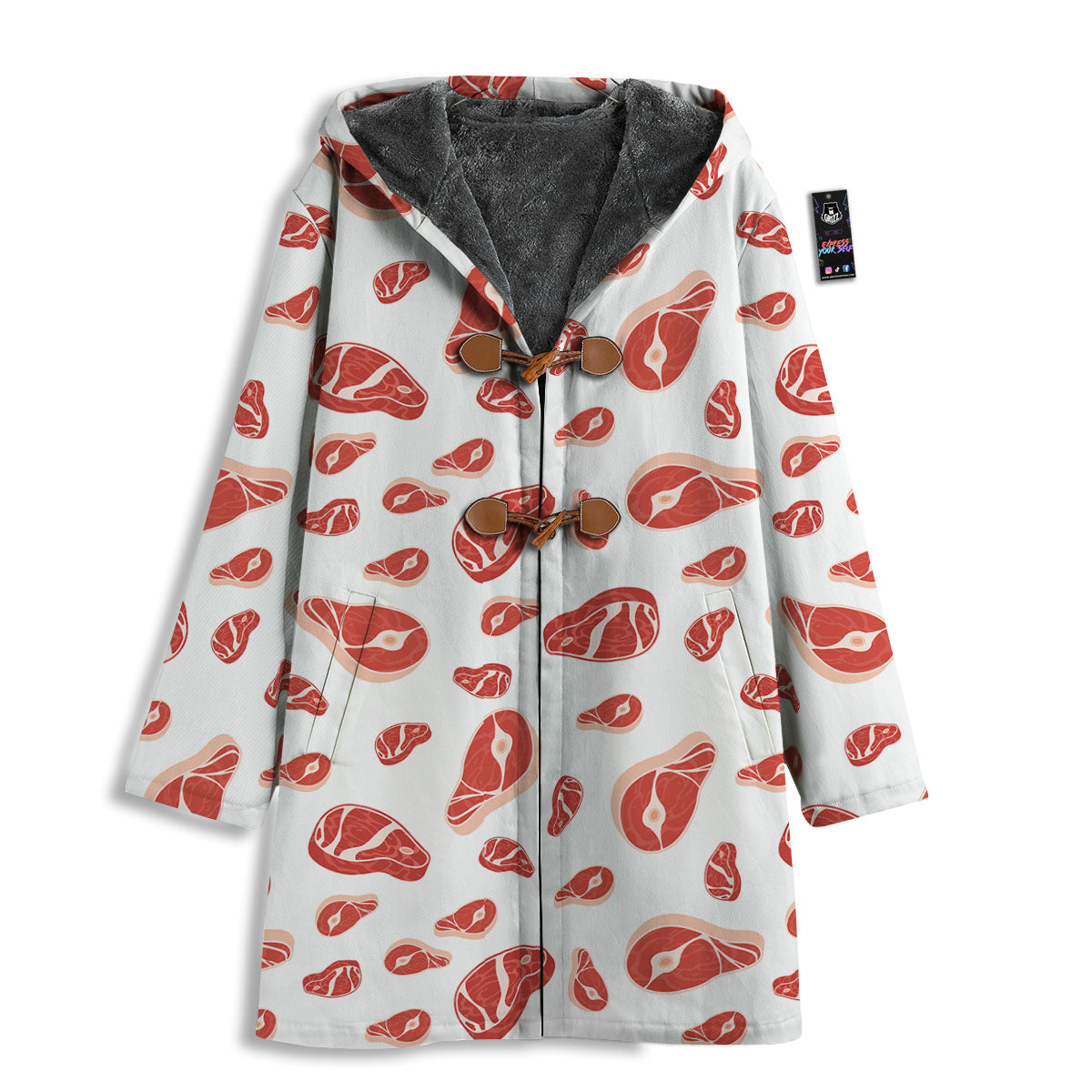 Meat Red Print Pattern Men's Windbreaker Jacket-grizzshop