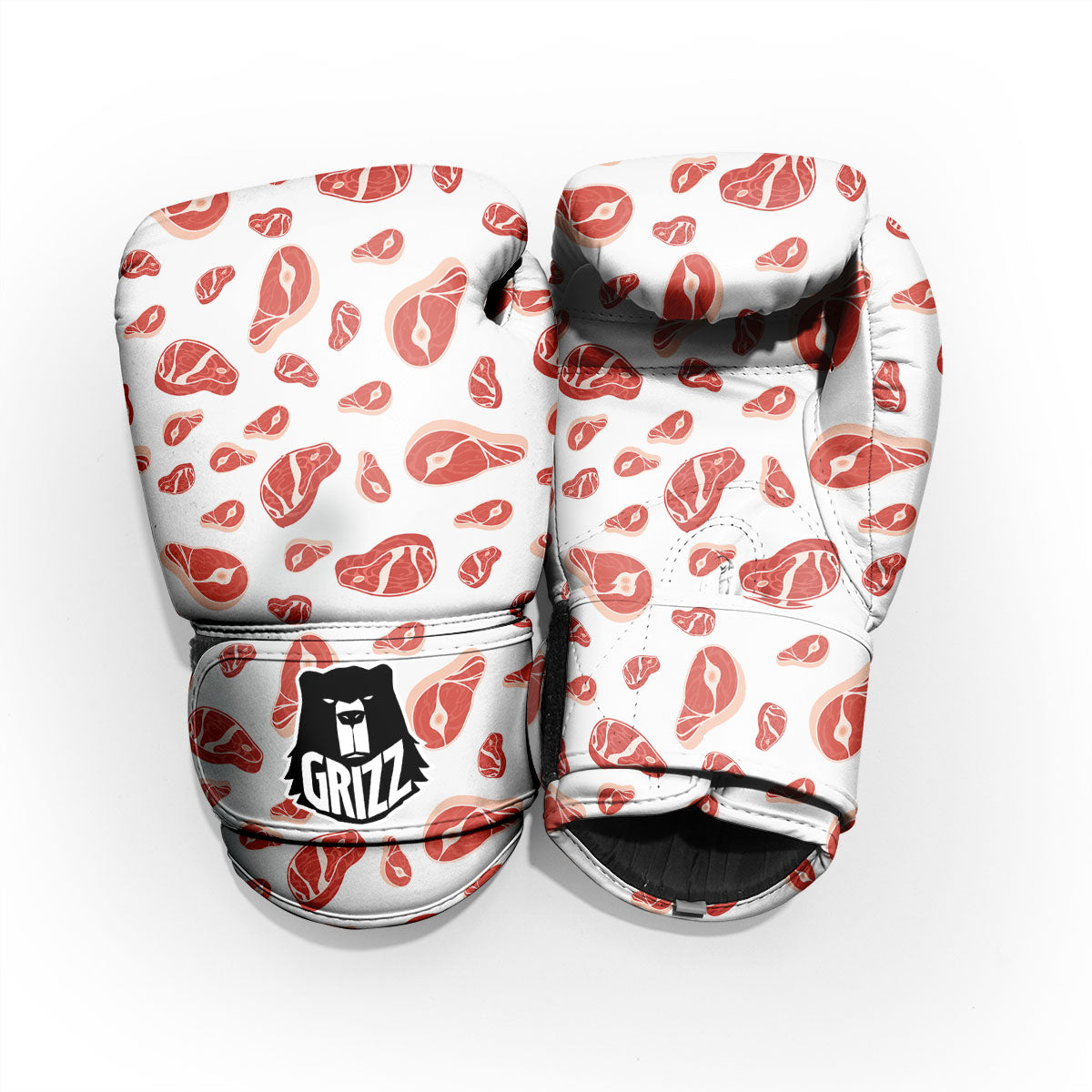 Meat Red Print Pattern Sparring Gloves-grizzshop