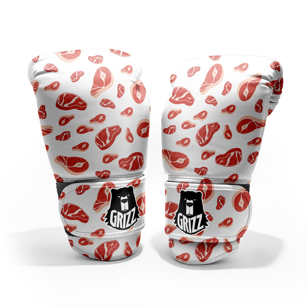 Meat Red Print Pattern Sparring Gloves-grizzshop