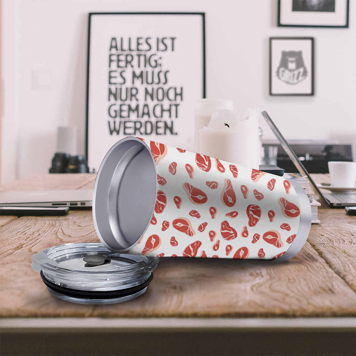 Meat Red Print Pattern Tumbler-grizzshop