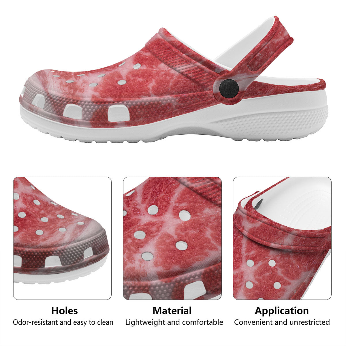 Meat Wagyu Beef Print Clog-grizzshop