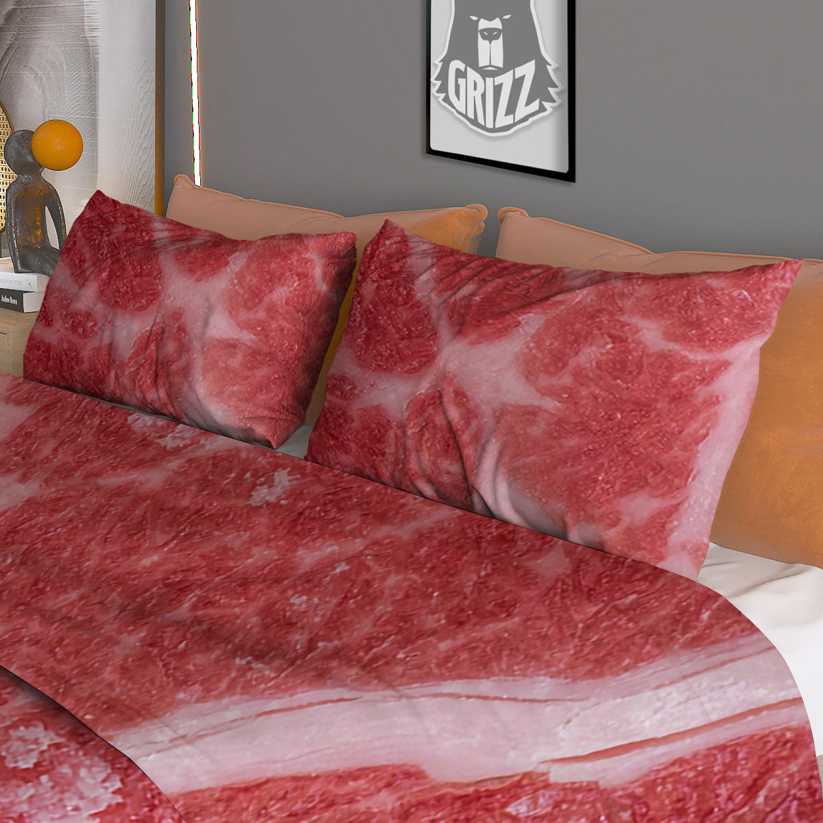Meat Wagyu Beef Print Duvet Cover Bedding Set