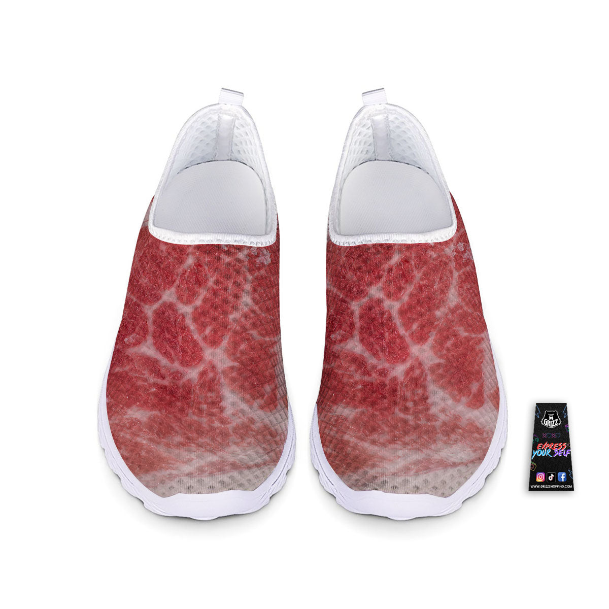 Meat Wagyu Beef Print Nurse Shoes-grizzshop