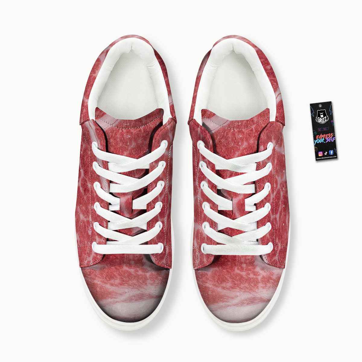 Meat Wagyu Beef Print Platform Shoes-grizzshop