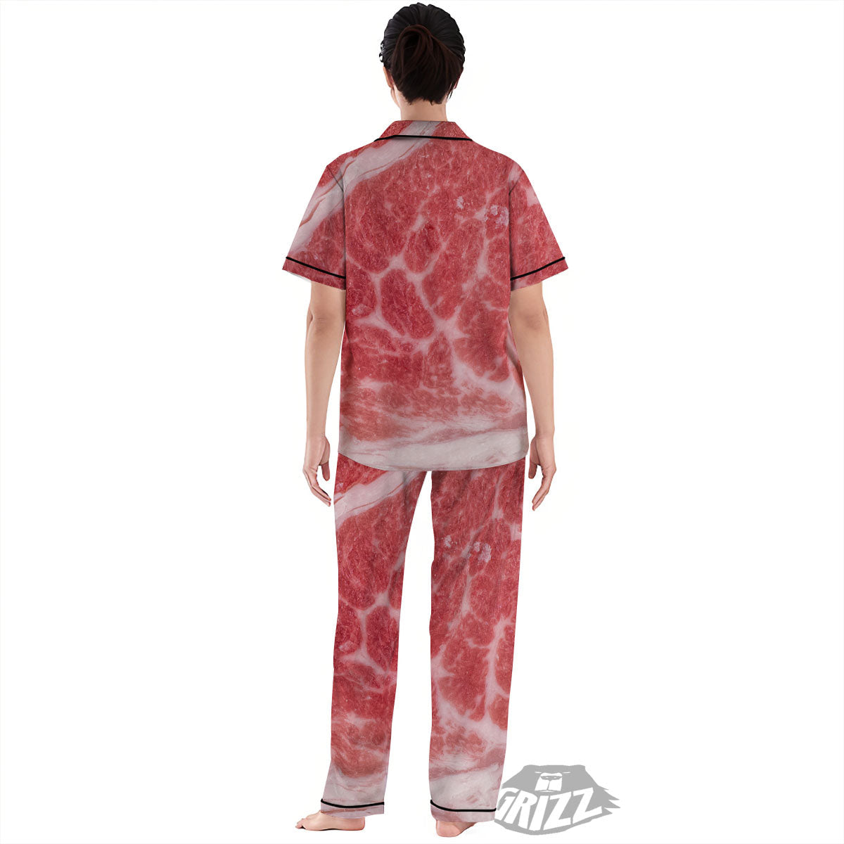 Meat Wagyu Beef Print Women's Pajamas Set-grizzshop