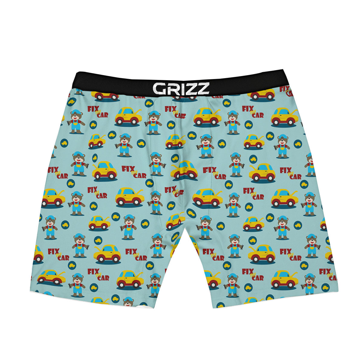 Mechanic Cartoon Print Pattern Boxer Briefs-grizzshop