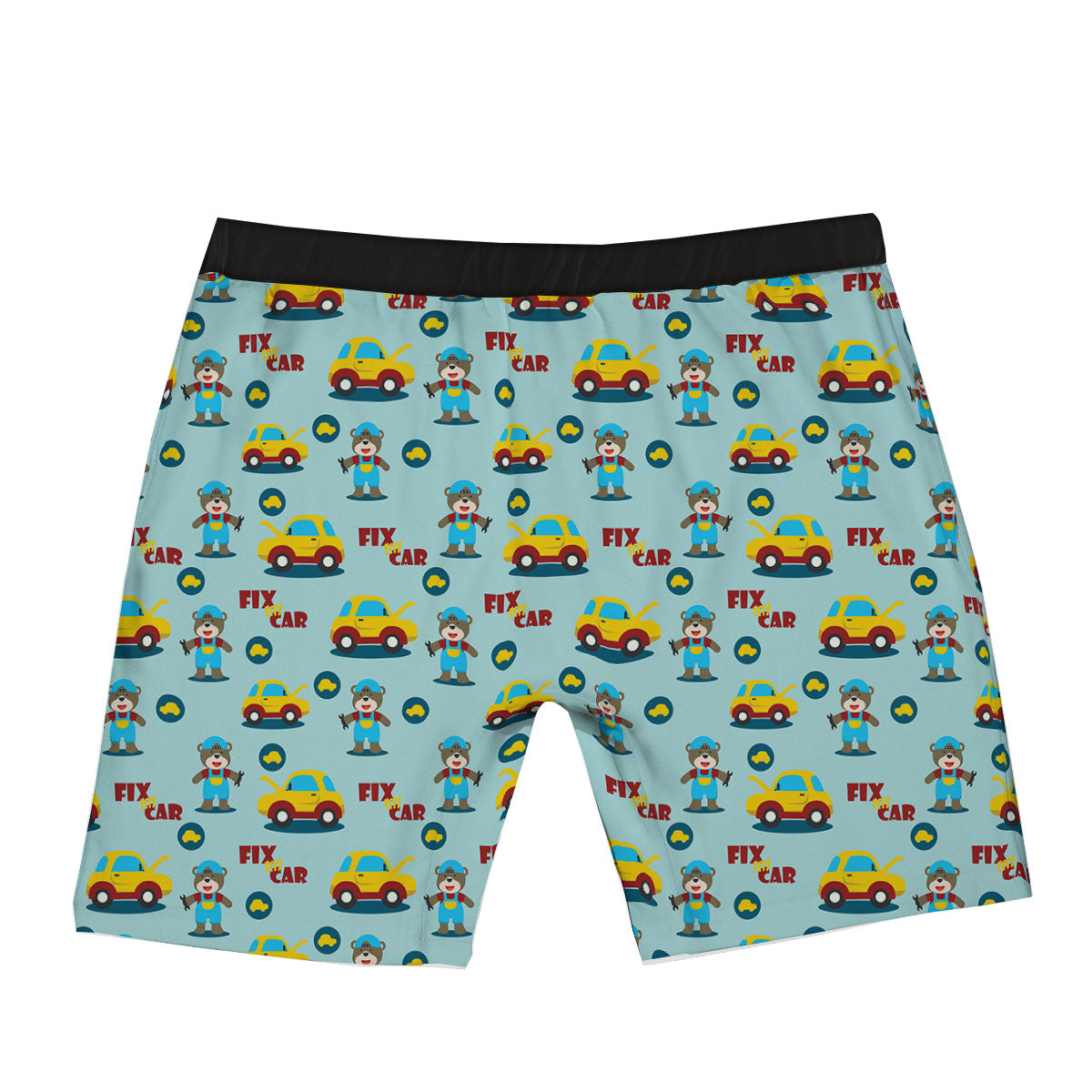 Mechanic Cartoon Print Pattern Boxer Briefs-grizzshop