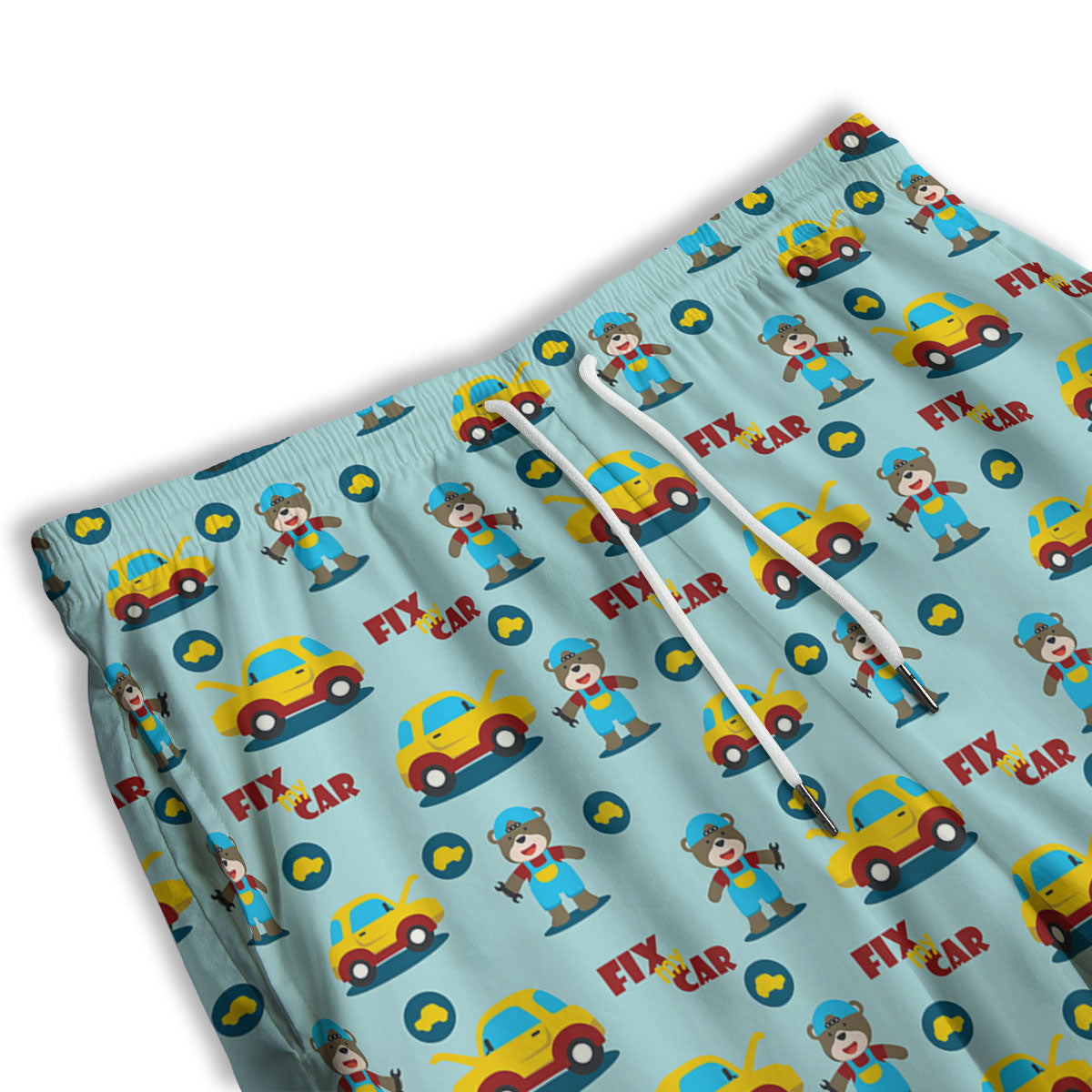 Mechanic Cartoon Print Pattern Men's Athletic Shorts