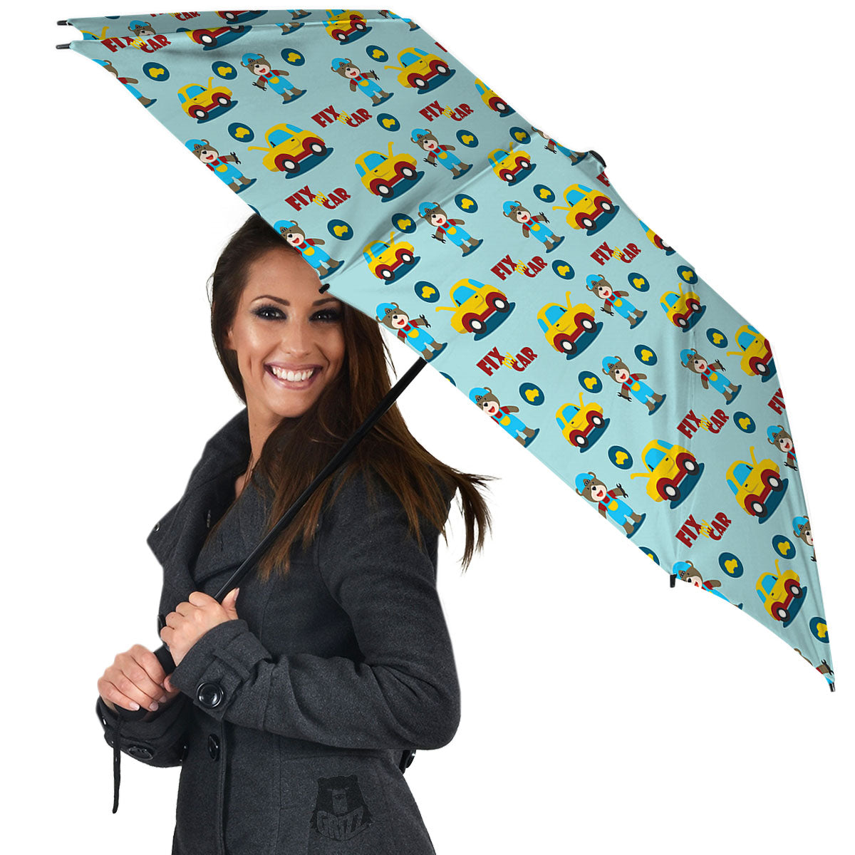 Mechanic Cartoon Print Pattern Umbrella-grizzshop