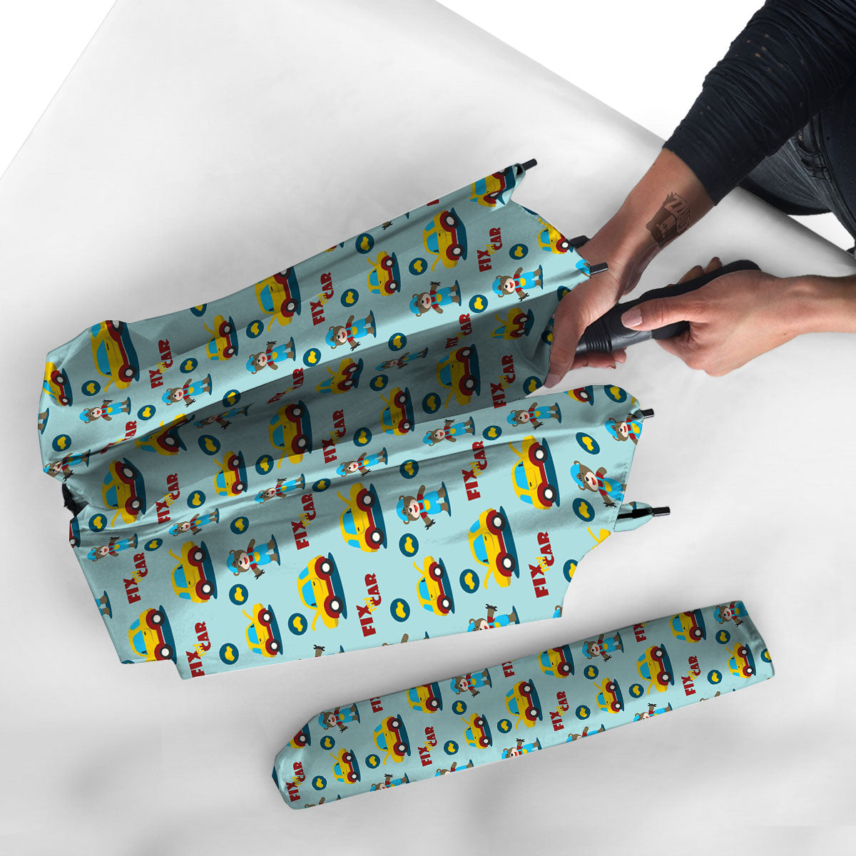 Mechanic Cartoon Print Pattern Umbrella-grizzshop