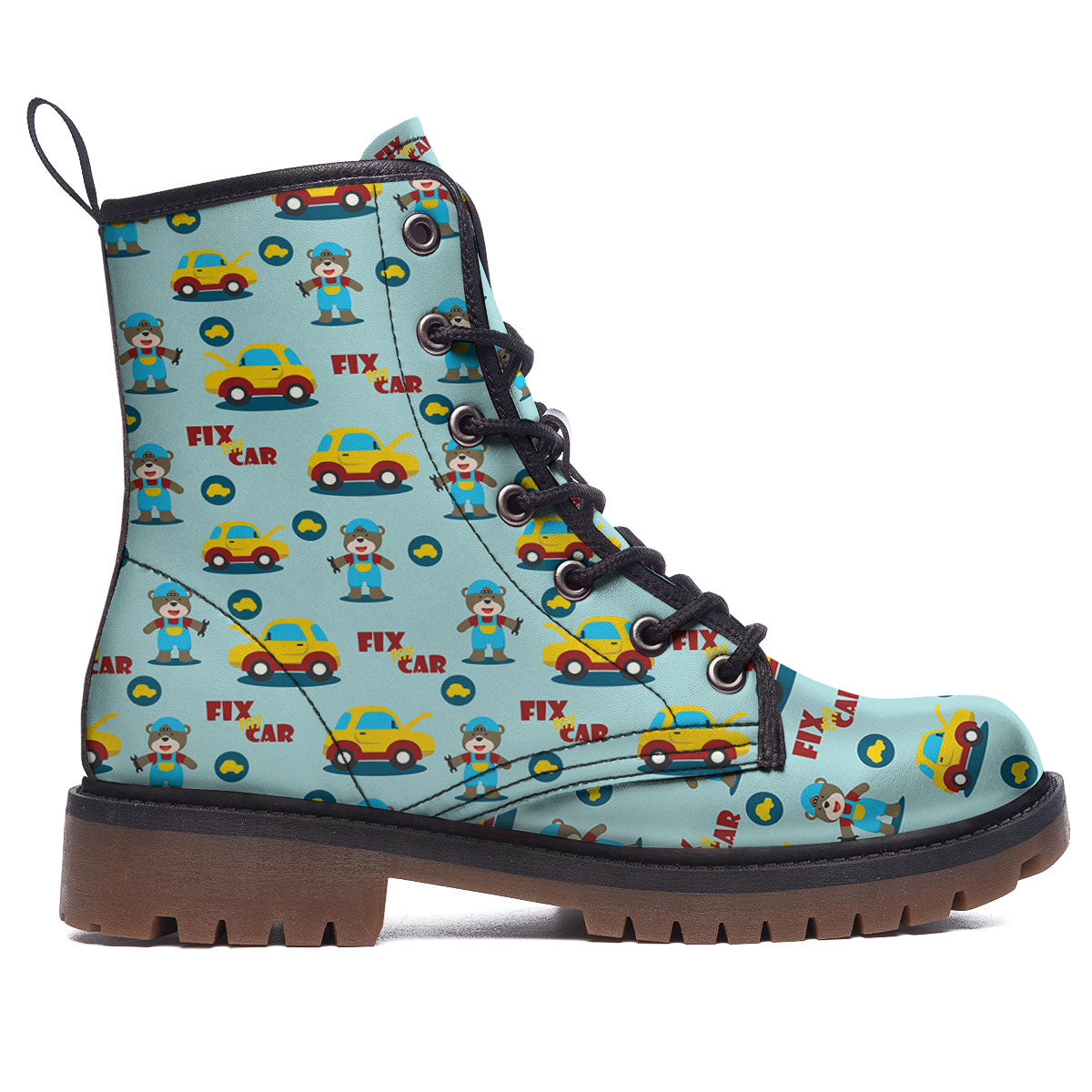 Mechanic Cartoon Print Pattern Work Boots-grizzshop