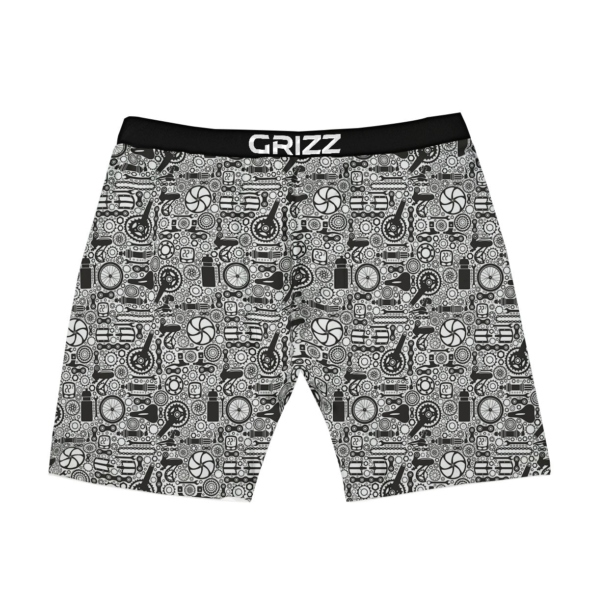Mechanic White And Black Print Pattern Boxer Briefs-grizzshop