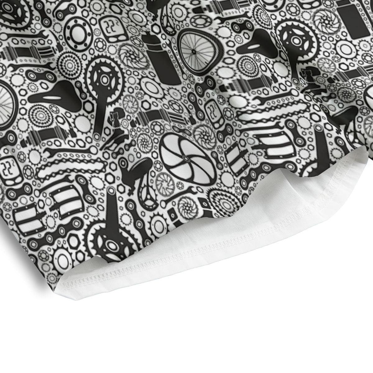 Mechanic White And Black Print Pattern Men's Athletic Shorts
