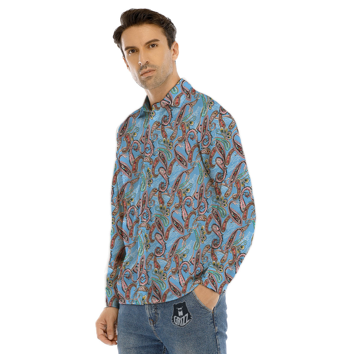Mechanic White And Black Print Pattern Men's Dress Shirts-grizzshop