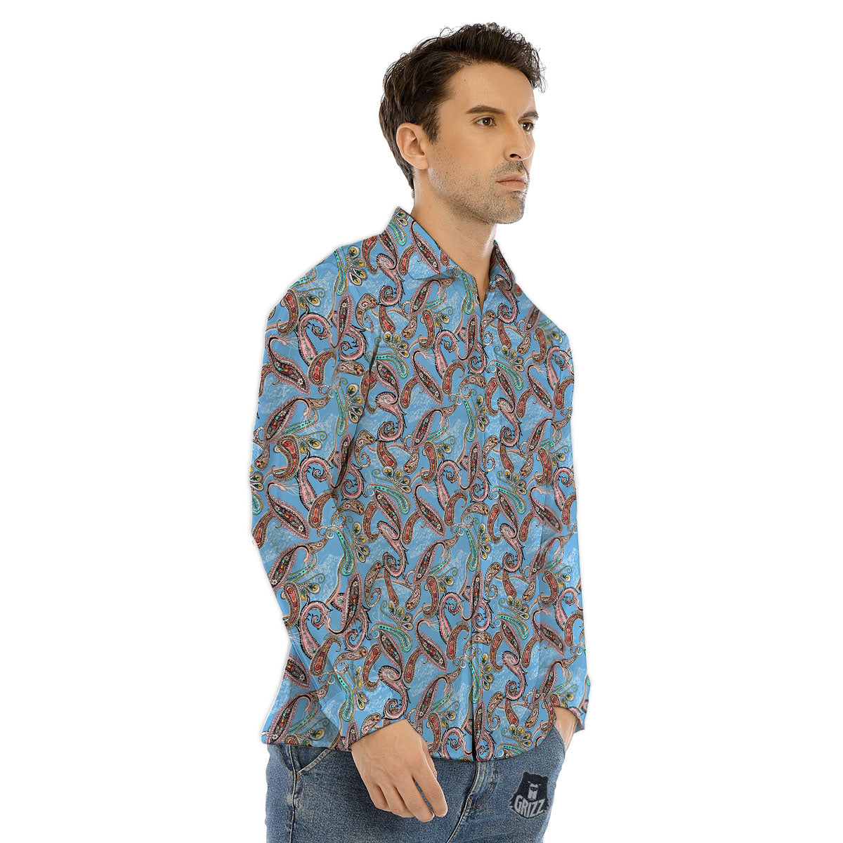 Mechanic White And Black Print Pattern Men's Dress Shirts-grizzshop