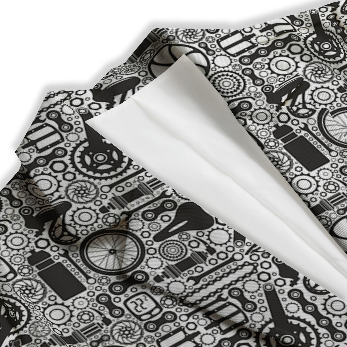 Mechanic White And Black Print Pattern Women's Blazer-grizzshop
