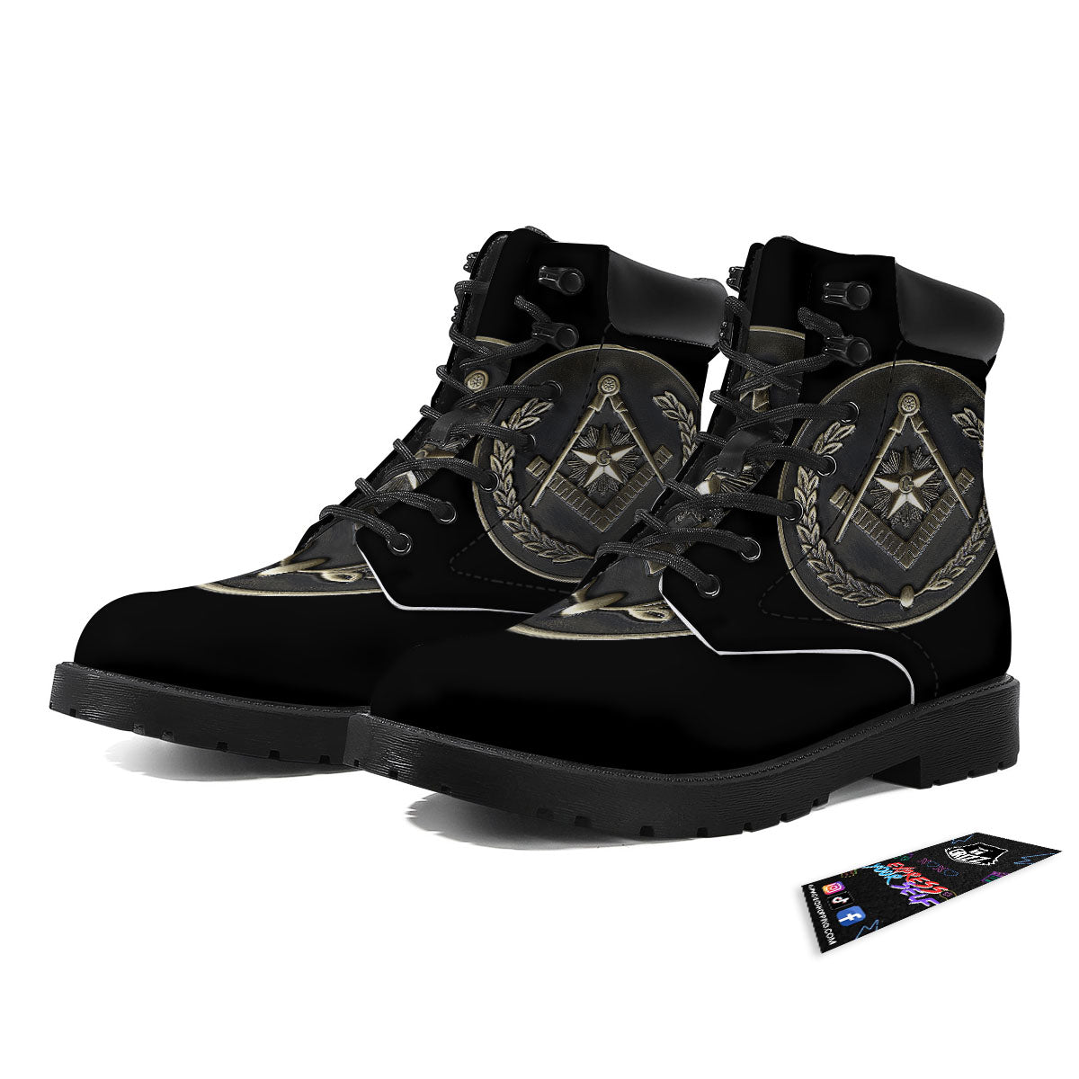 Medal Freemasonry Print Boots-grizzshop