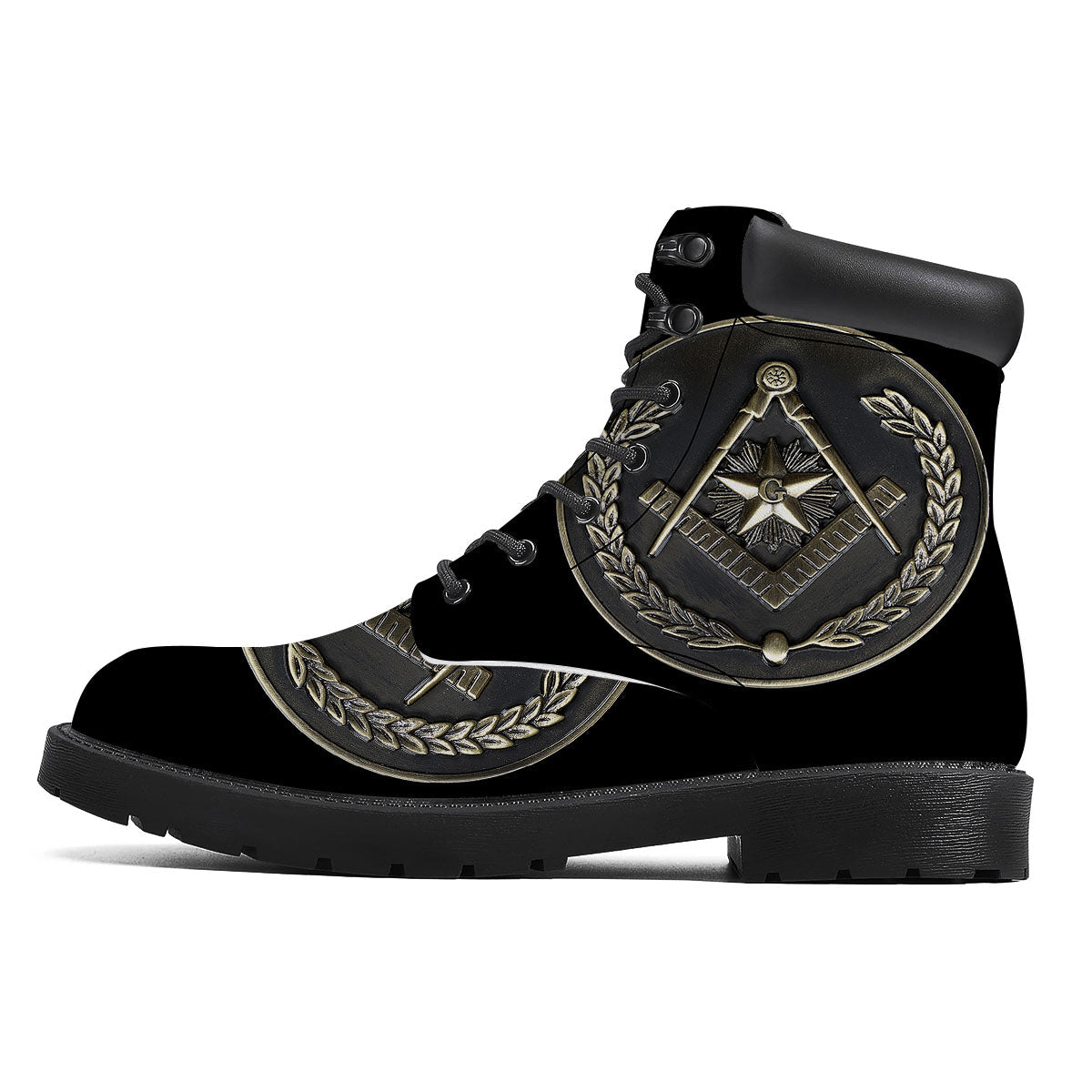 Medal Freemasonry Print Boots-grizzshop