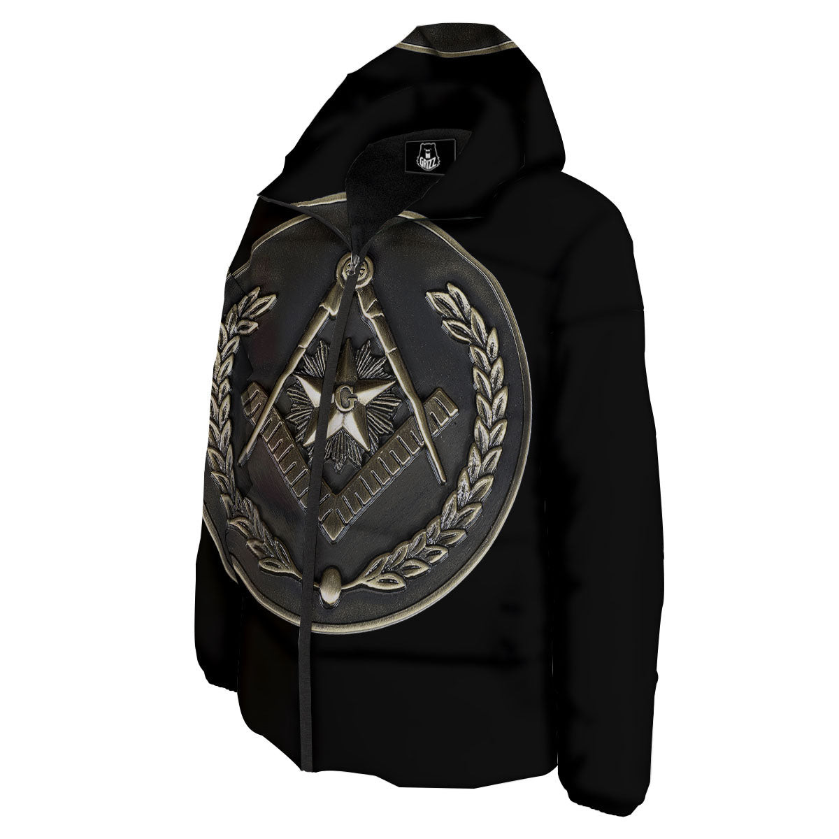 Medal Freemasonry Print Down Jacket-grizzshop
