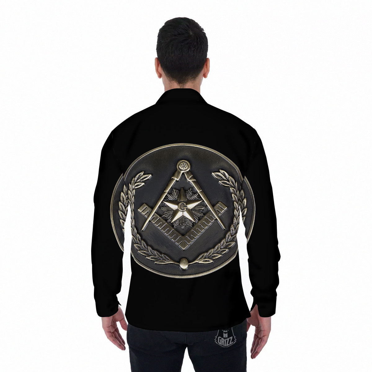 Medal Freemasonry Print Men's Long Sleeve Shirts-grizzshop