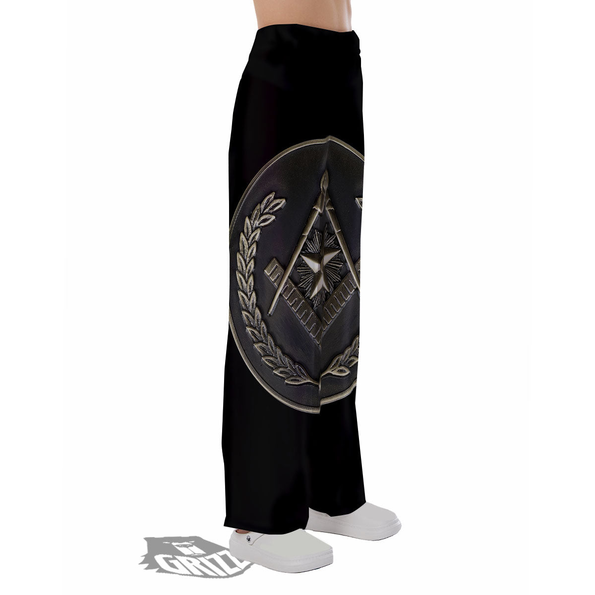 Medal Freemasonry Print Pajama Pants-grizzshop