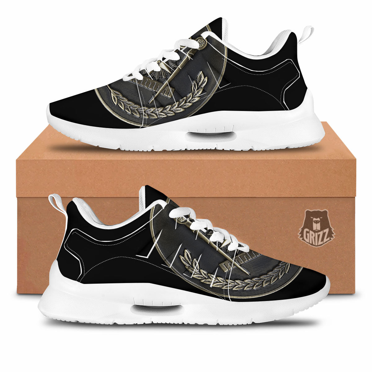Medal Freemasonry Print Tennis Shoes-grizzshop