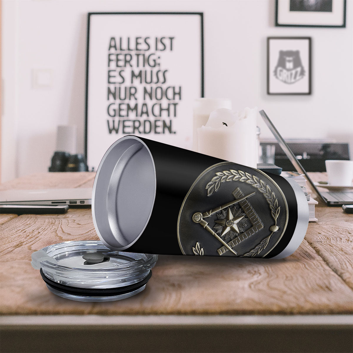Medal Freemasonry Print Tumbler-grizzshop
