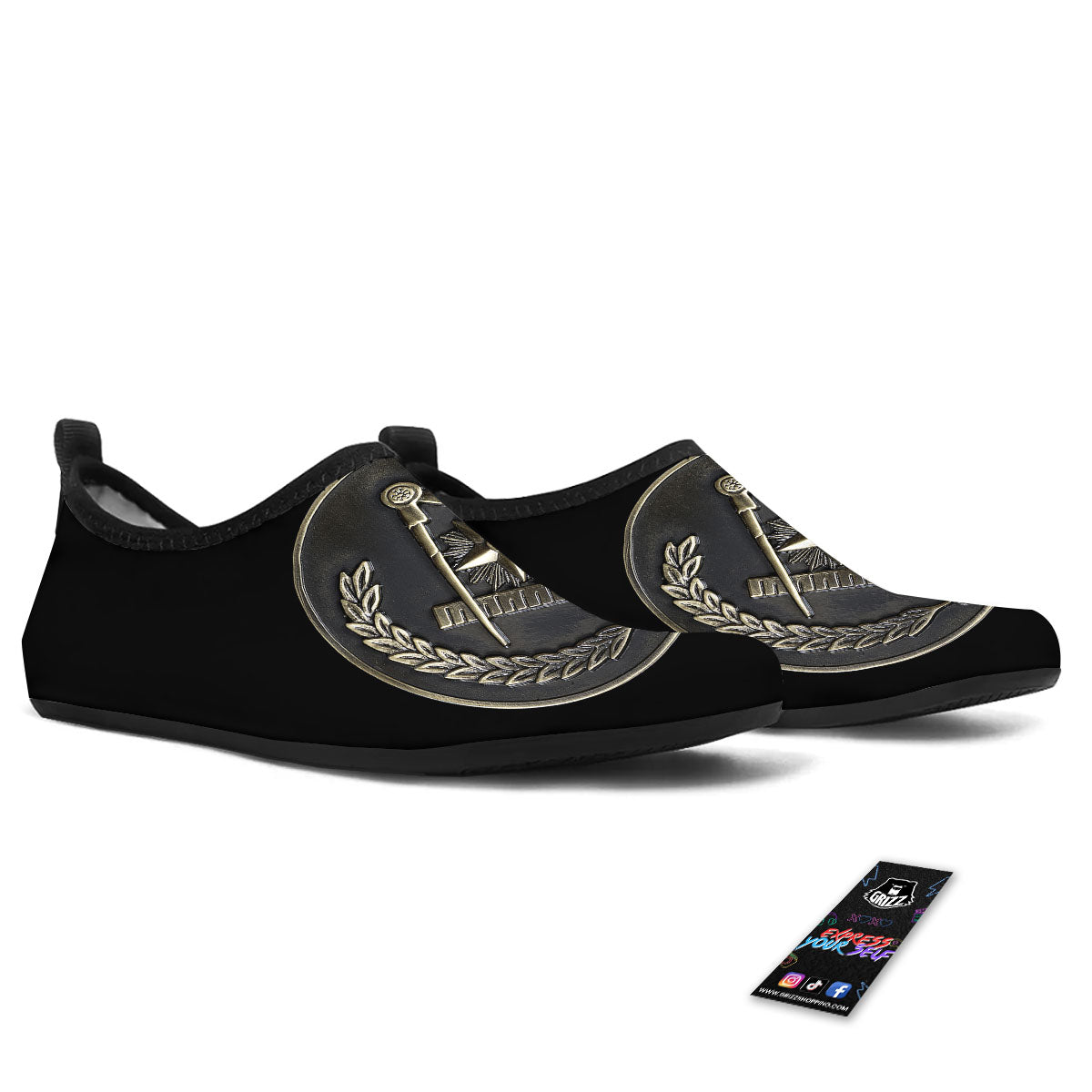 Medal Freemasonry Print Water Shoes-grizzshop