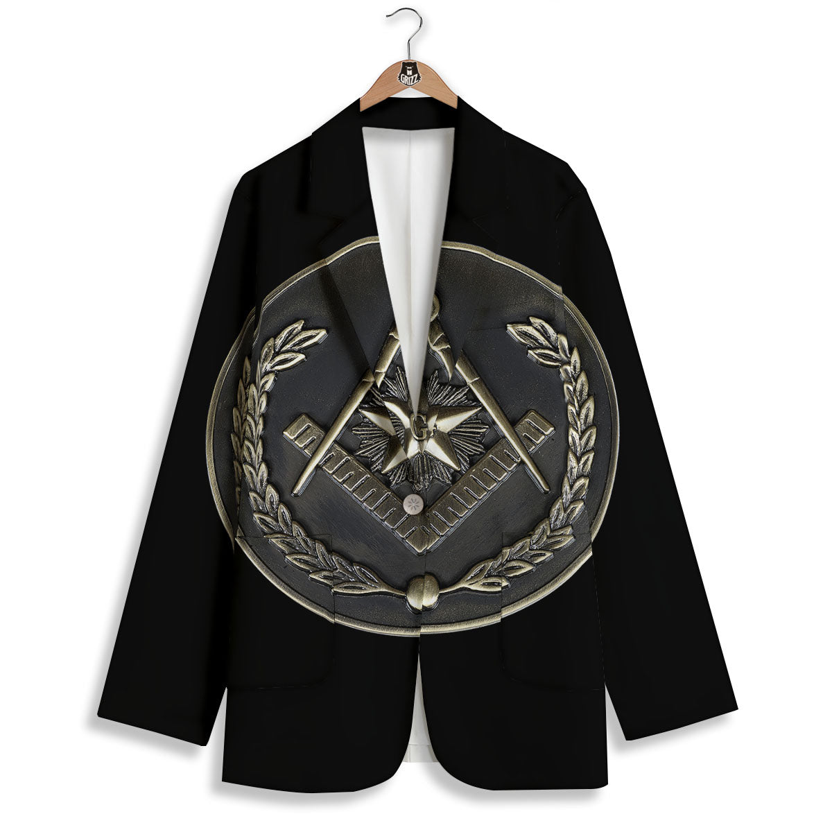 Medal Freemasonry Print Women's Blazer-grizzshop