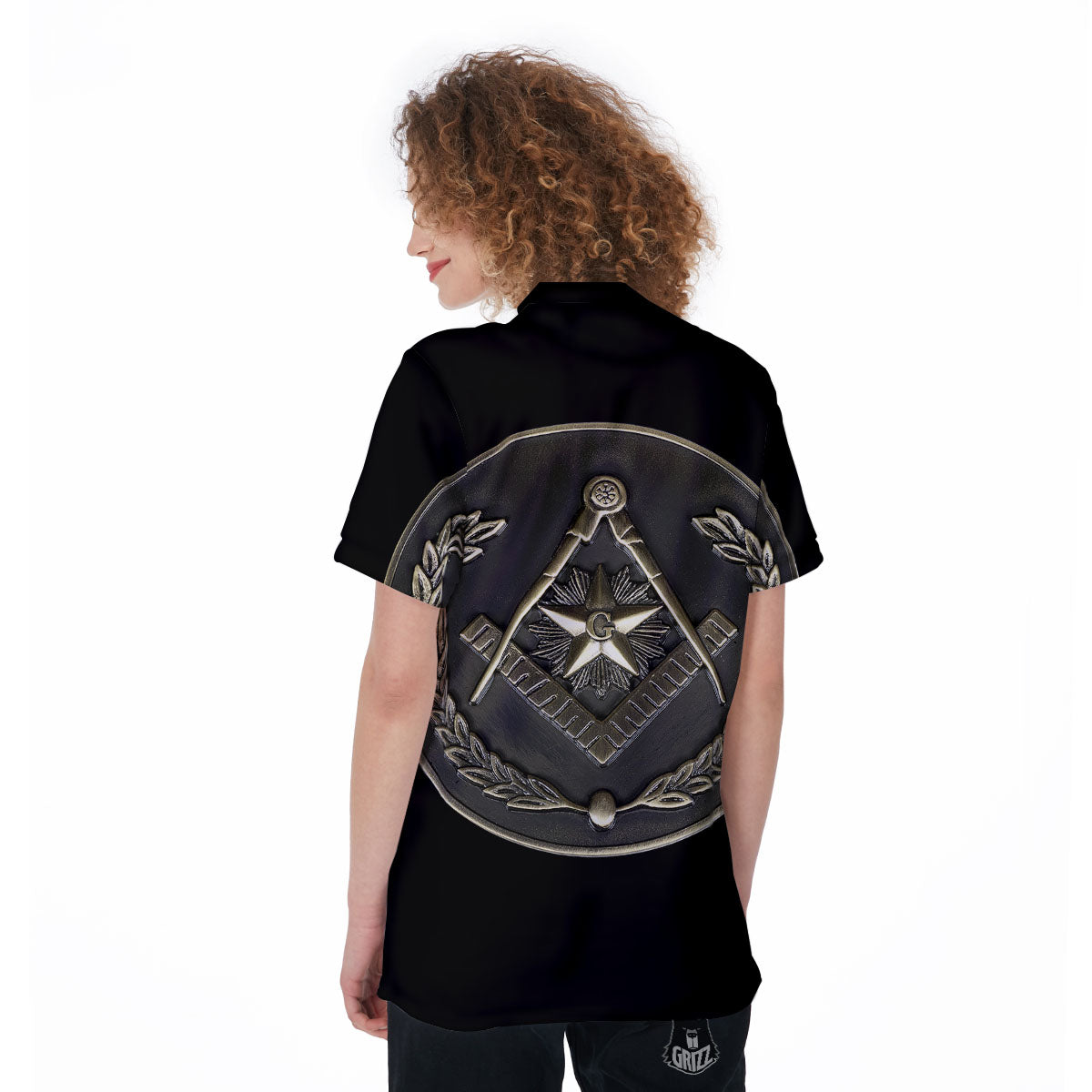 Medal Freemasonry Print Women's Golf Shirts-grizzshop