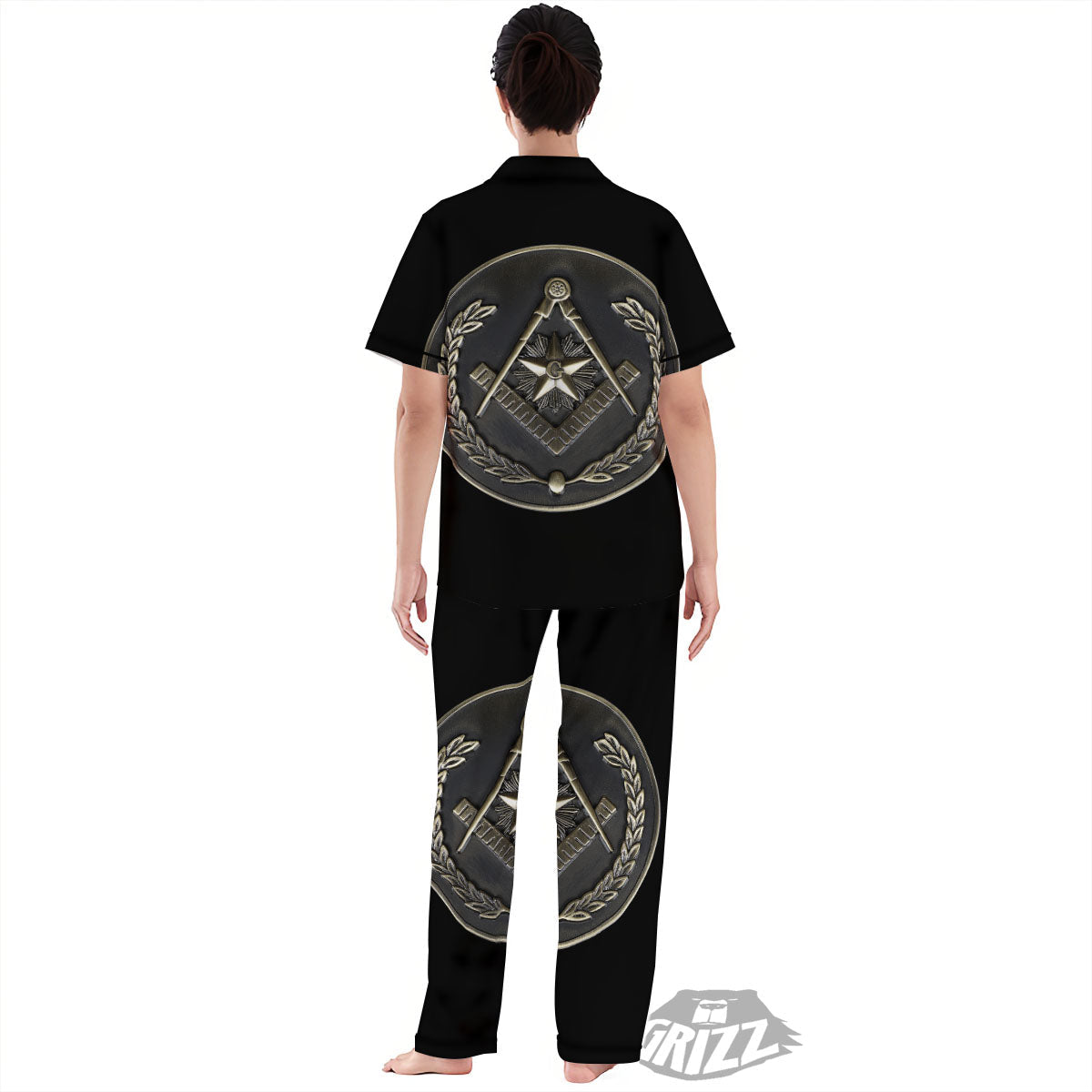 Medal Freemasonry Print Women's Pajamas Set-grizzshop