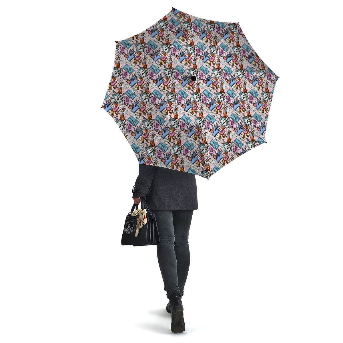 Medical Colorful Print Pattern Umbrella-grizzshop