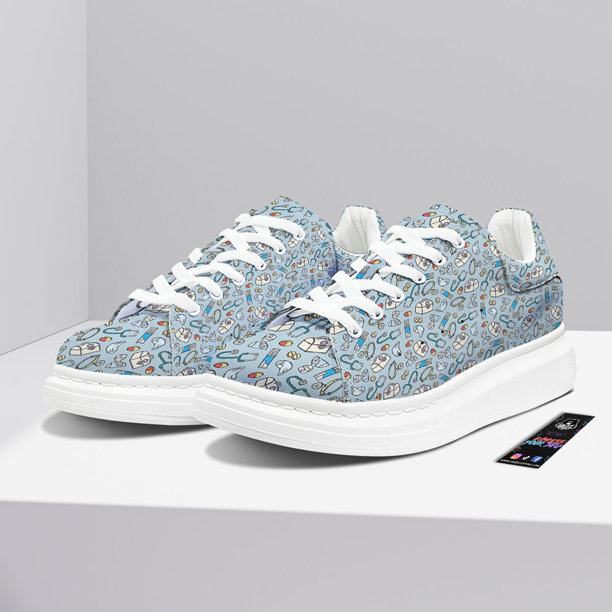 Medical Cute Print Pattern Platform Shoes-grizzshop