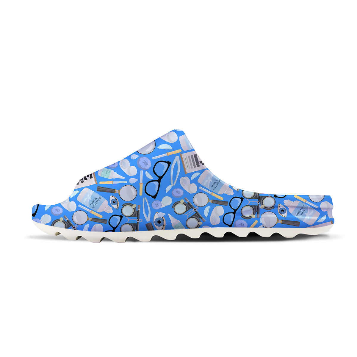 Medical Optometry Accessory Blue Print Pattern Sandals-grizzshop