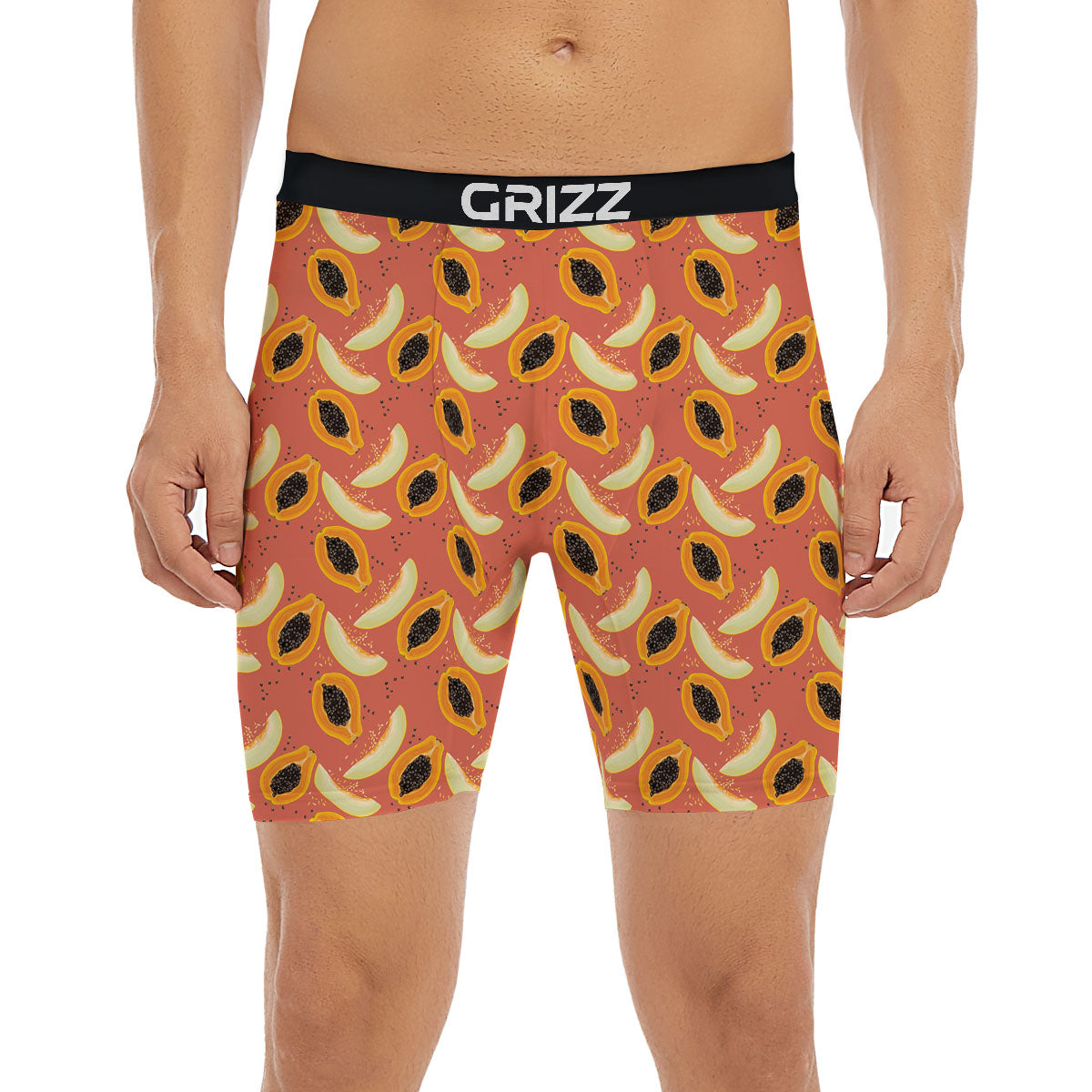 Melon And Papaya Print Pattern Boxer Briefs-grizzshop