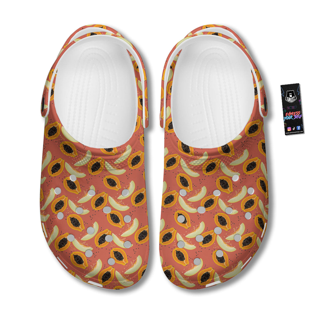 Melon And Papaya Print Pattern Clog-grizzshop