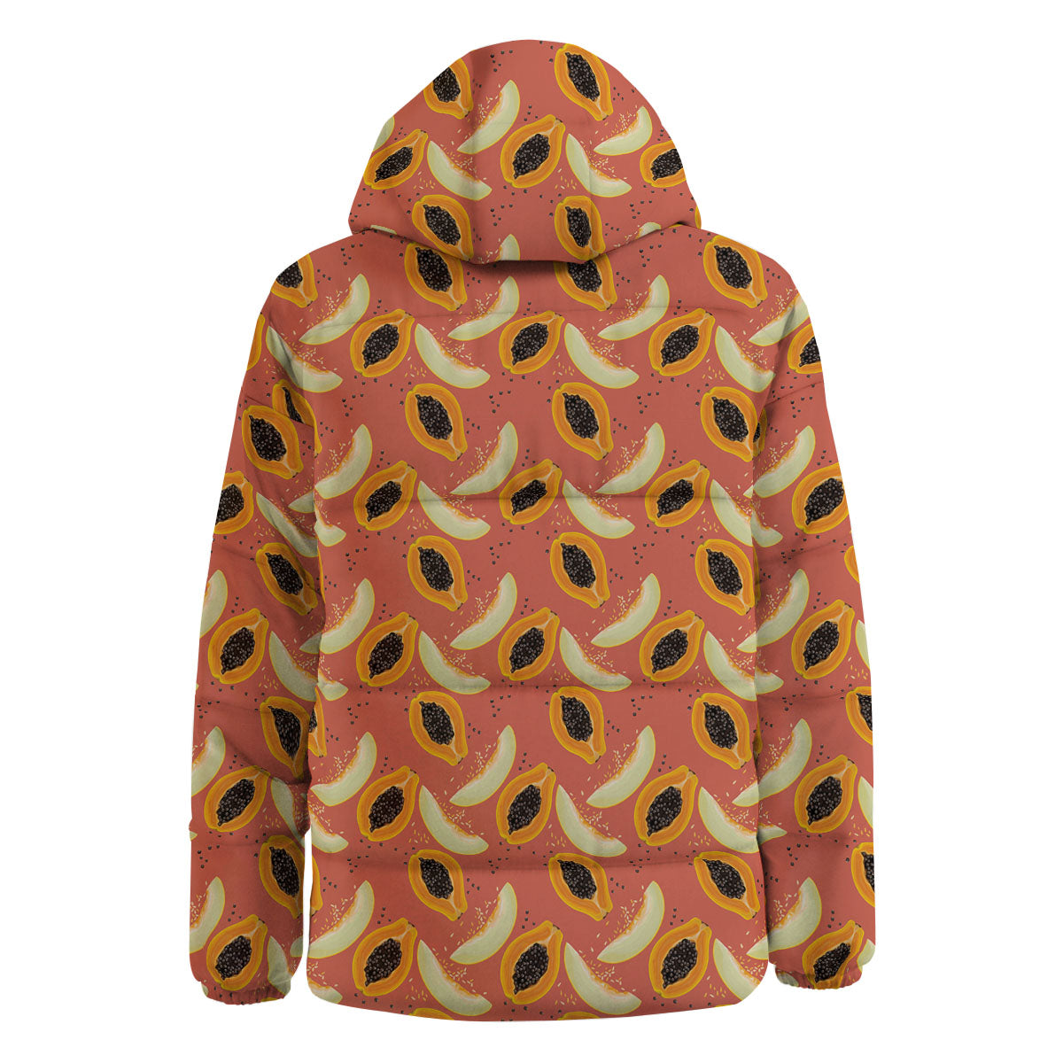 Melon And Papaya Print Pattern Down Jacket-grizzshop