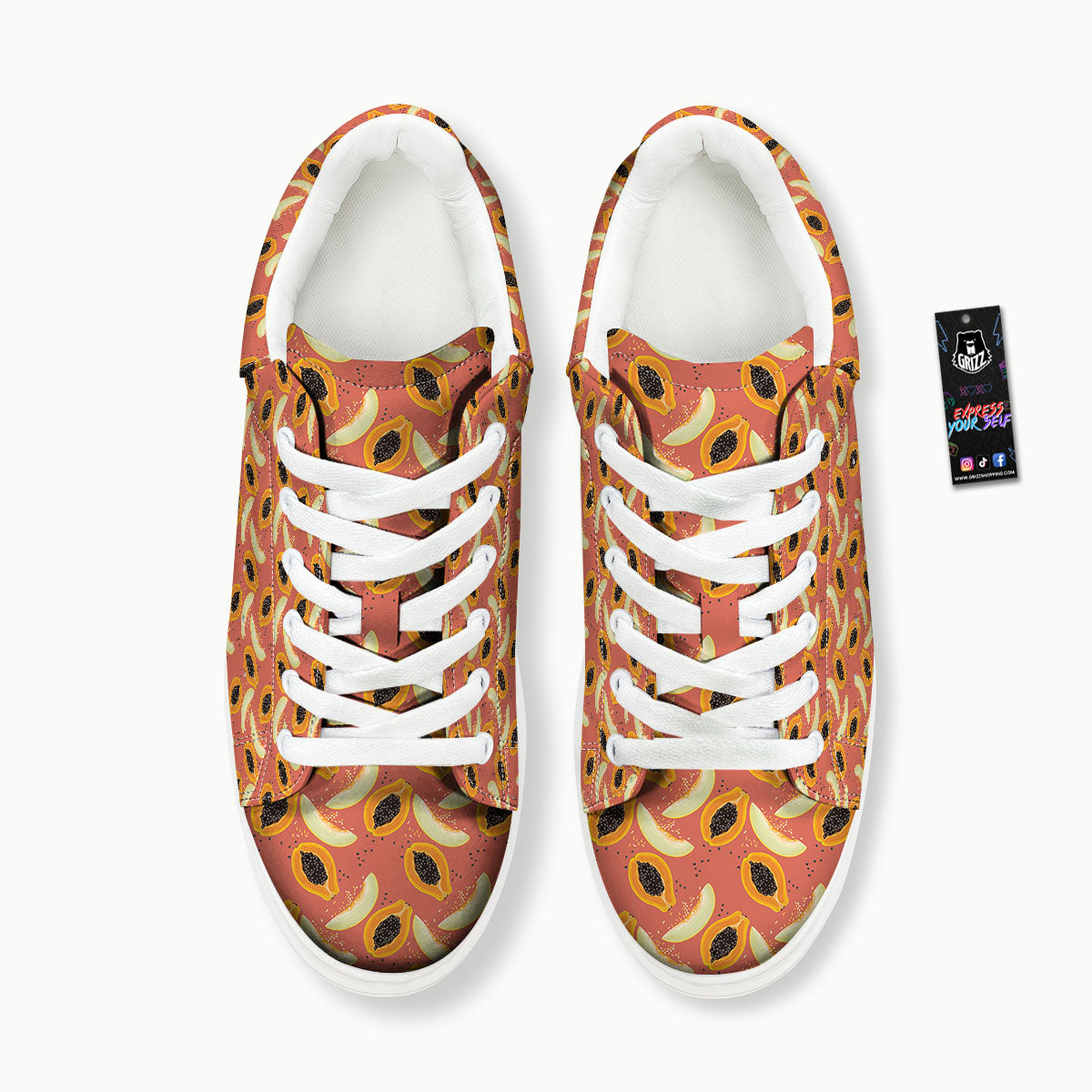 Melon And Papaya Print Pattern Platform Shoes-grizzshop
