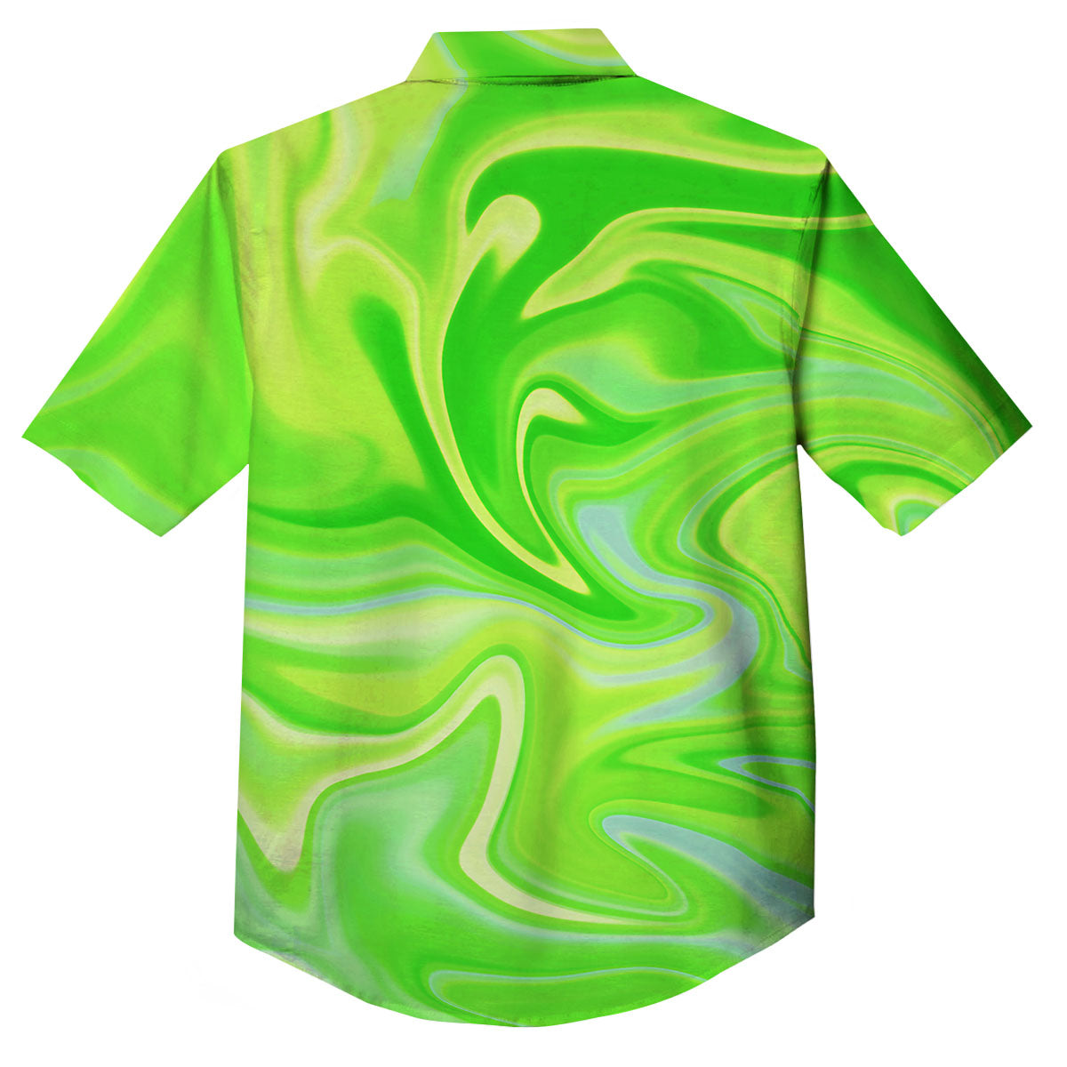 Melt Acid Green Print Button Up Shirt-grizzshop