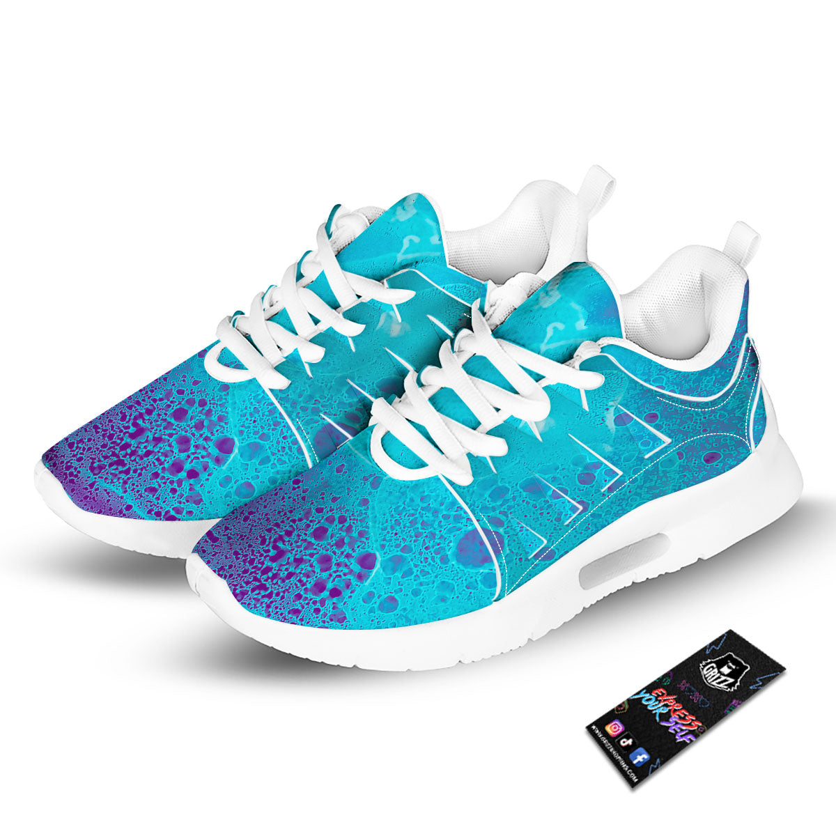 Melt Acid Turquoise Print Tennis Shoes-grizzshop