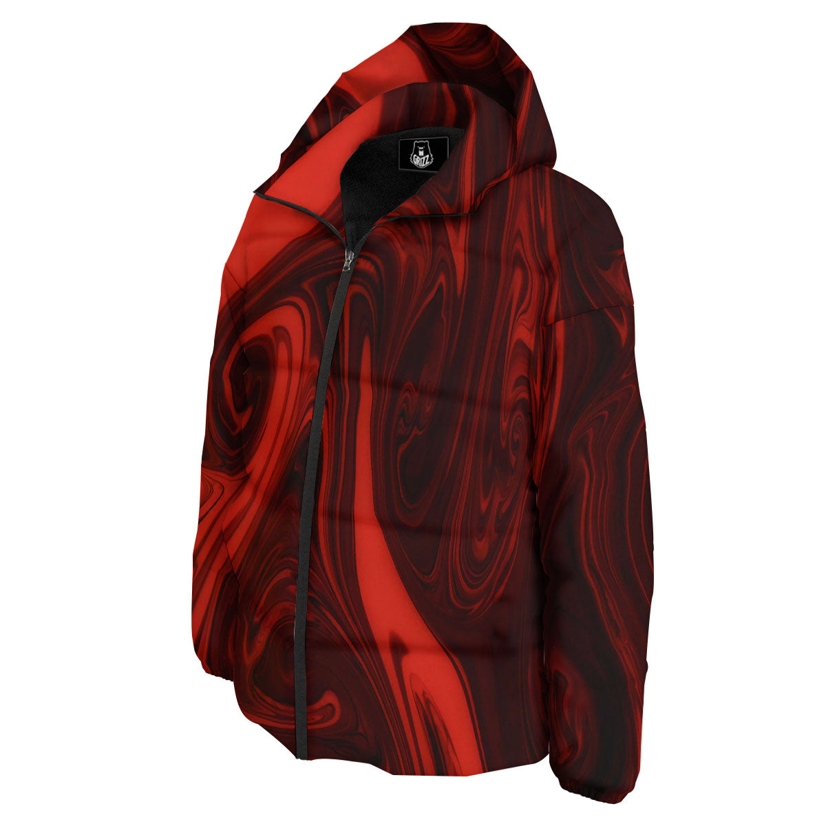 Melt Red Acid Print Down Jacket-grizzshop
